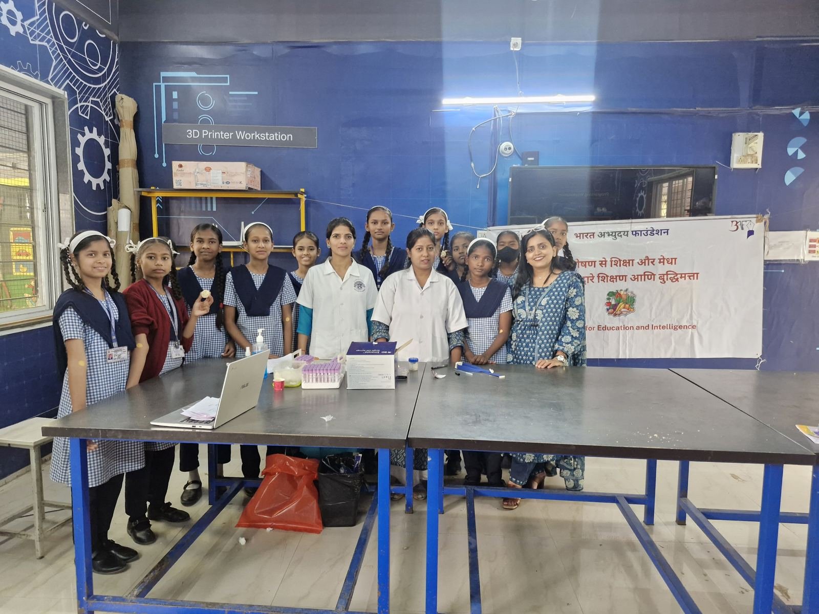 Students and health workers at a BAF session