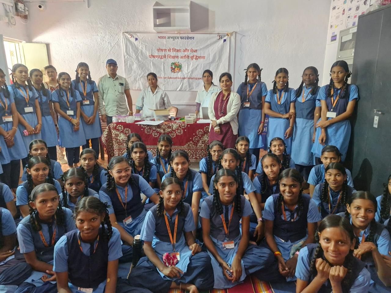 Students and the BAF team at a Nutrition for Education and Intelligence camp